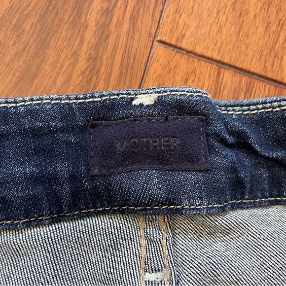 Mother High Waisted Looker Ankle Fray Close to the Edge Blue Jean Distressed 30 - Picture 9 of 15